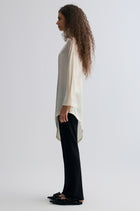 Asymmetric Slouch-neck Blouse Cream