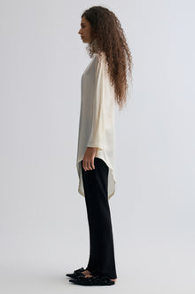 Asymmetric Slouch-neck Blouse Cream