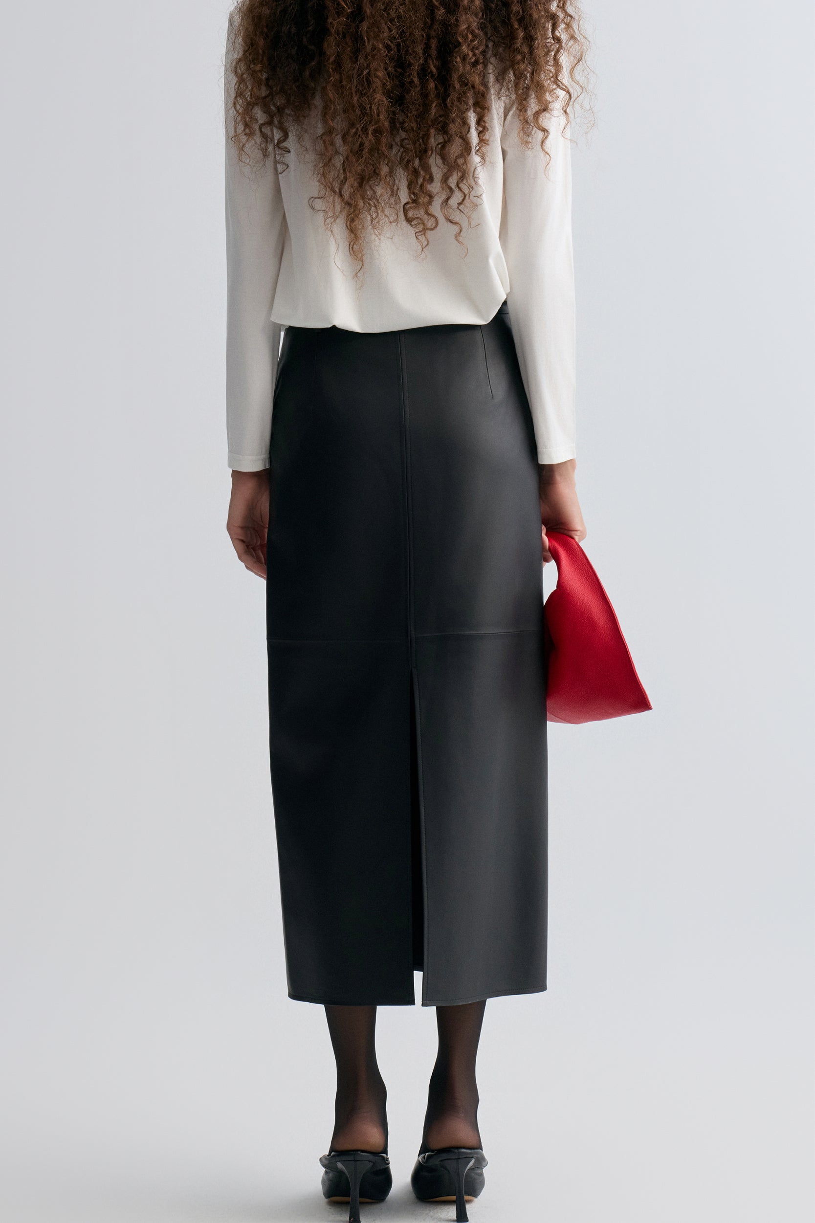 Kate Leather Column Skirt