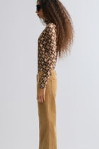 Geometric Long Sleeve Turtleneck Top