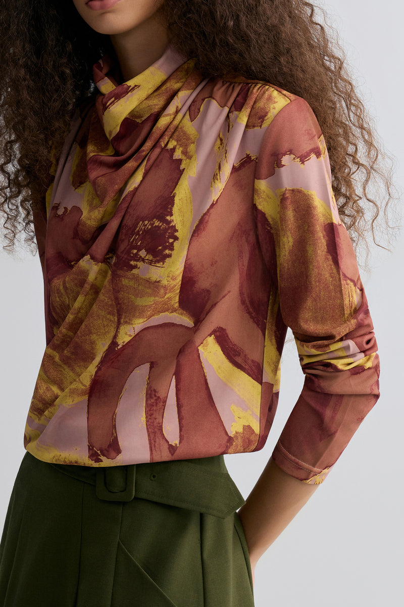 Verve Cowl Jersey Top Blush