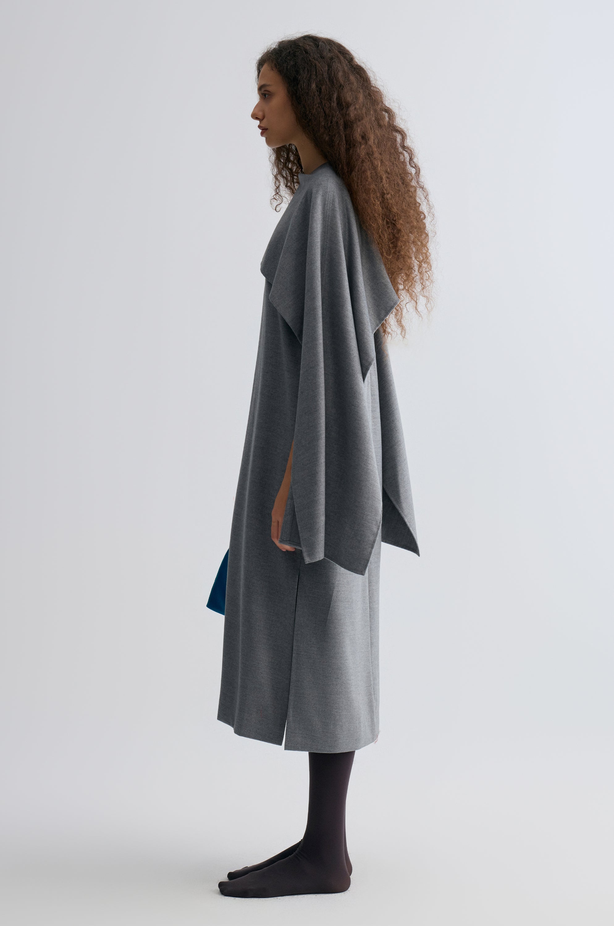 Opera Cape Maxi Dress Grey Melange