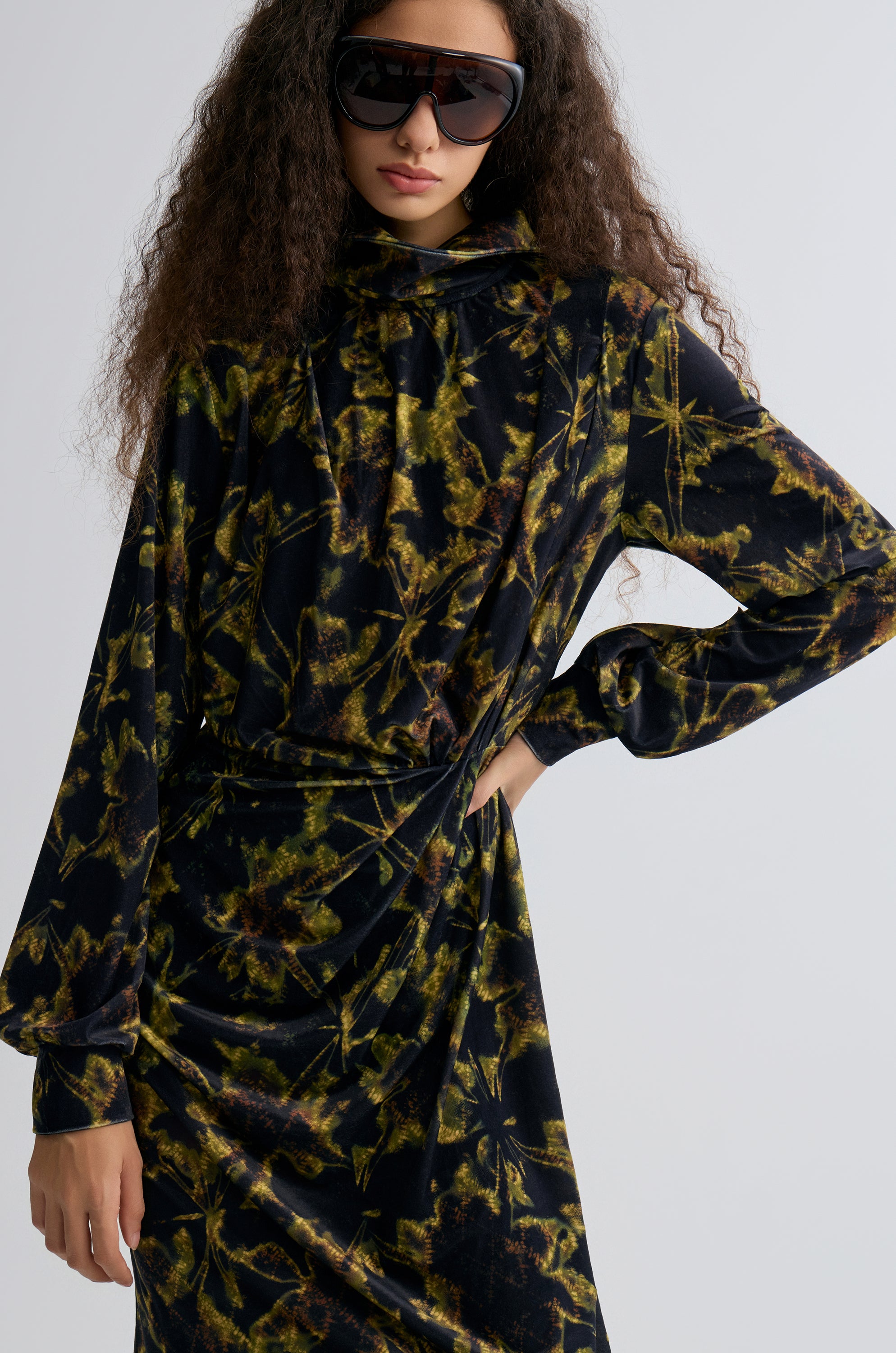 Velvet Printed Dress