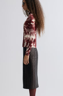 Shadow Long Sleeve Turtleneck Top Cranberry