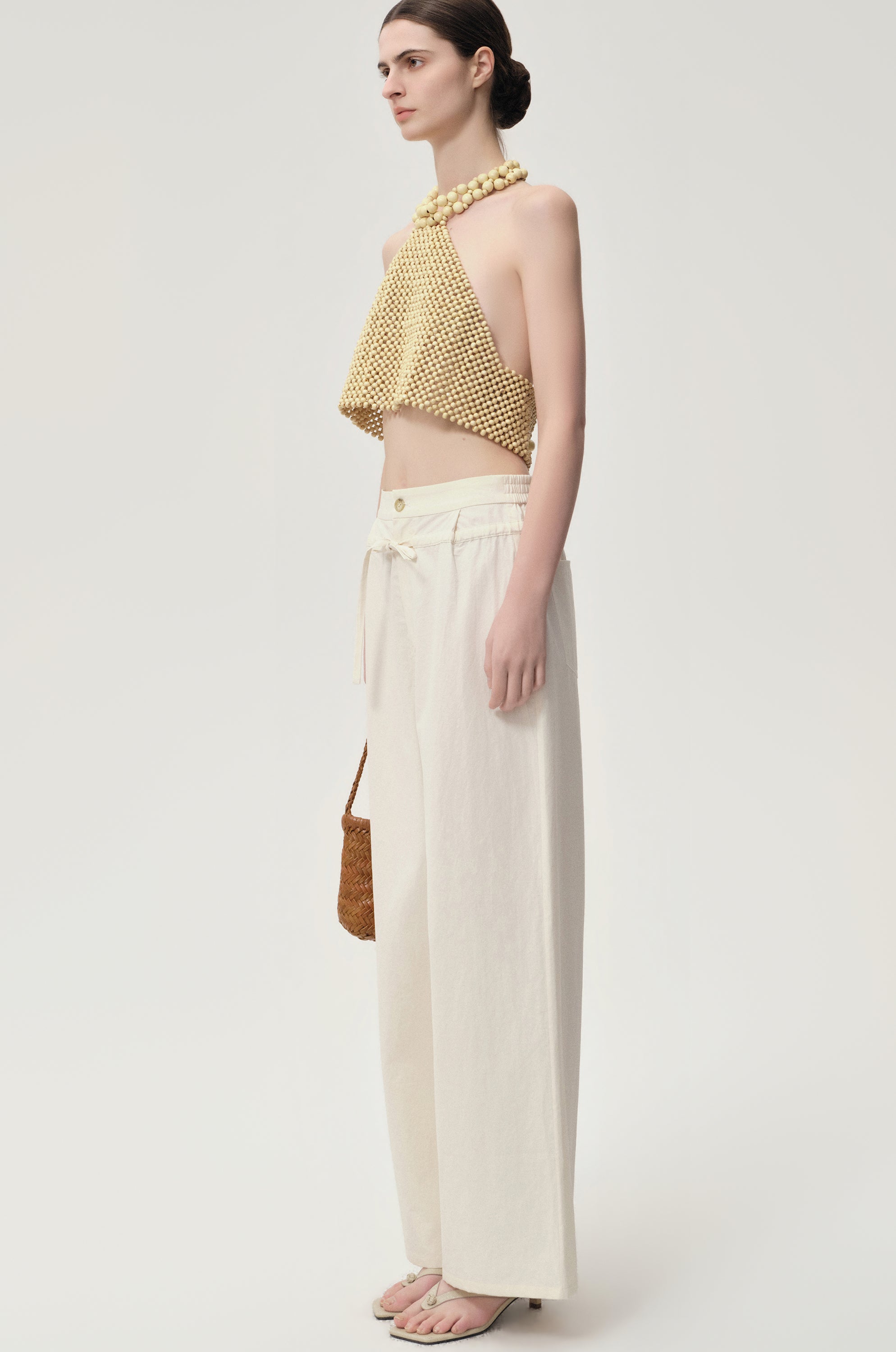 Ibiza Double Waist Trousers Ivory