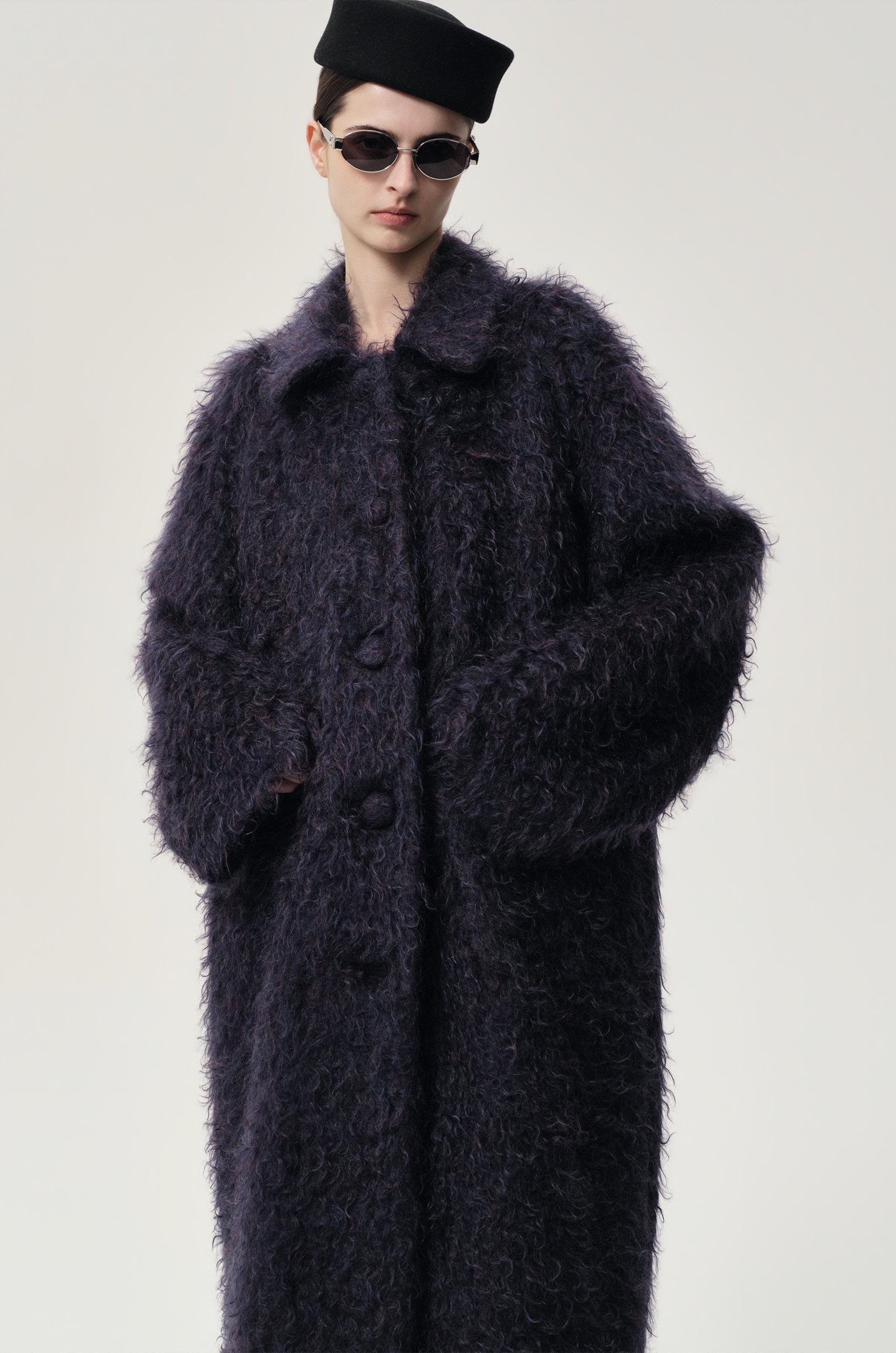 Modernist Mohair Coat Midnight