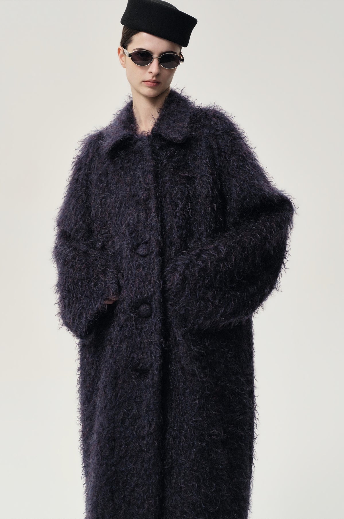 Modernist Mohair Coat Midnight
