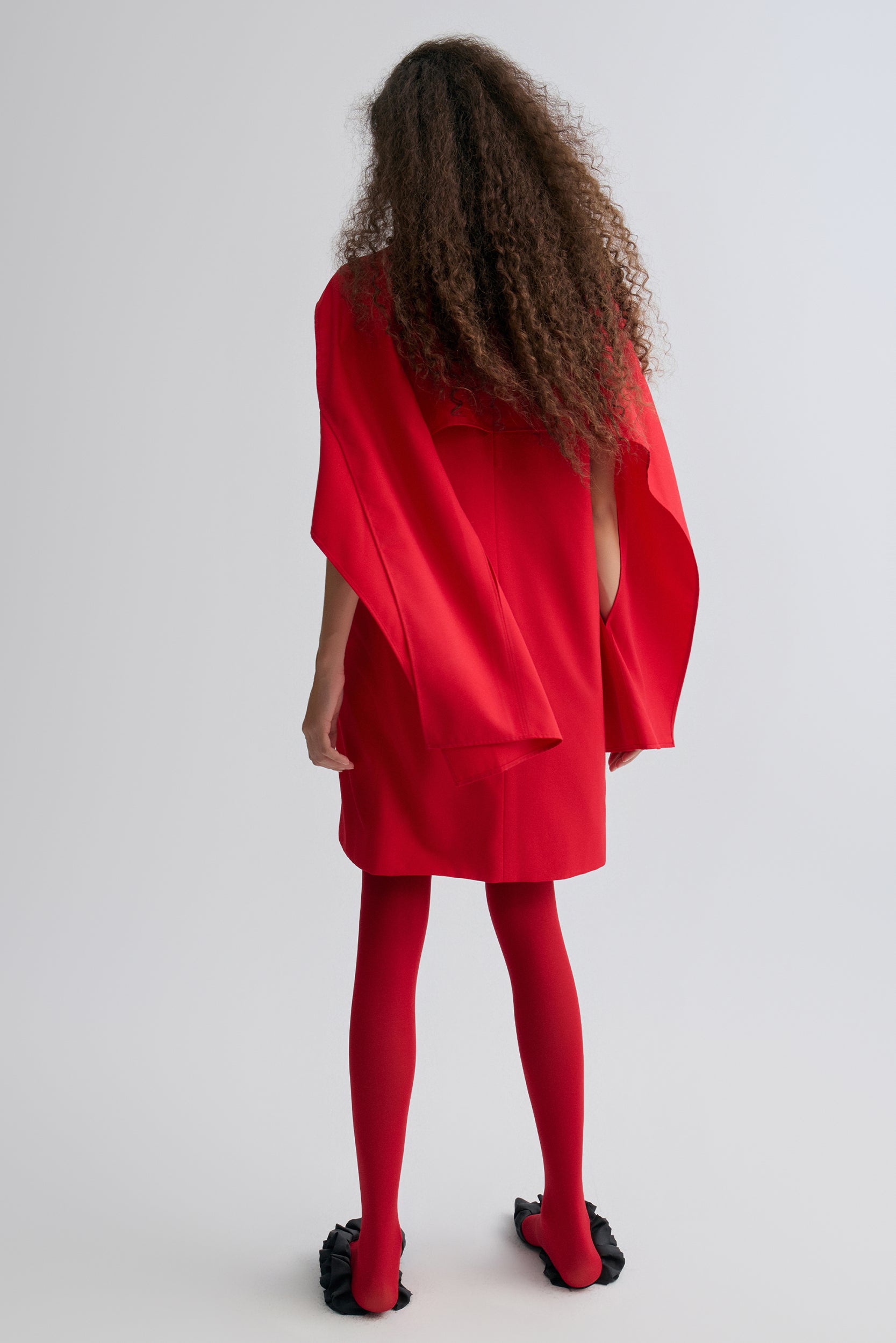 Opera Cape Dress Crimson