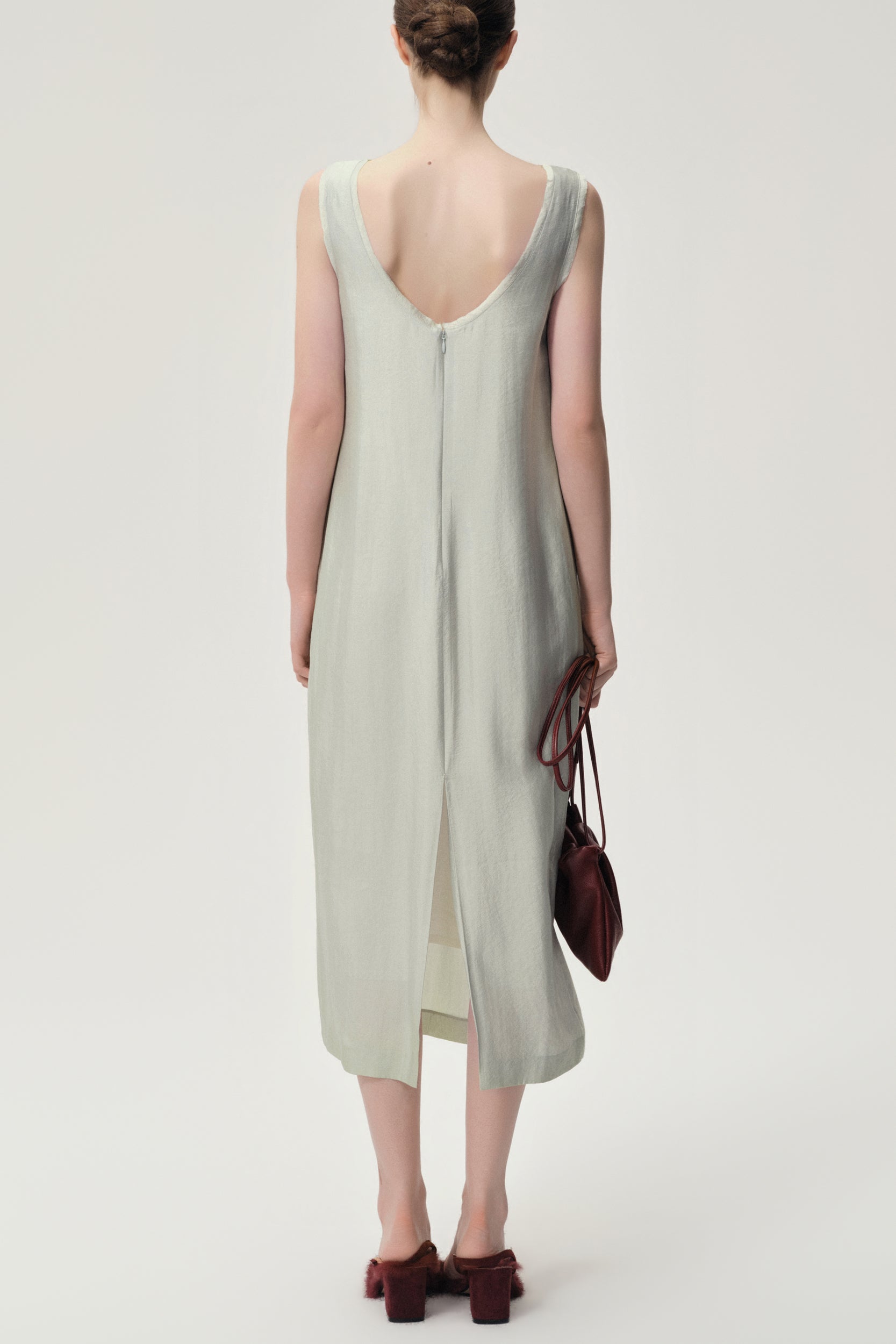 Sleeveless Open-back Maxi Dress Dust Mint