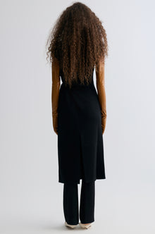 Knot-detail Knitted dress in Merino Wool Black