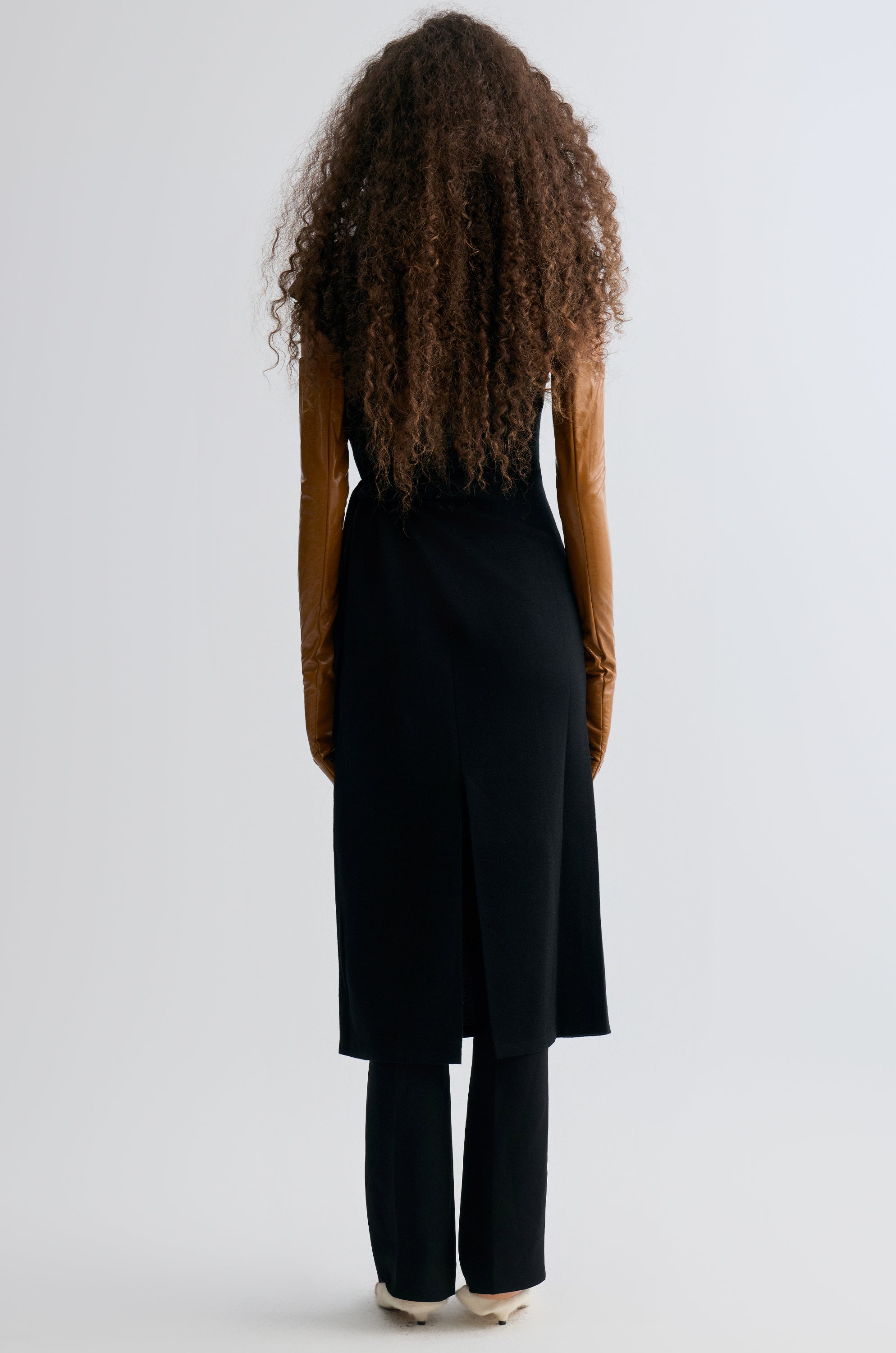 Knot-detail Knitted dress in Merino Wool Black