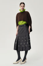 Opera Double-faced  Wool Cape Top Chocolate Brown