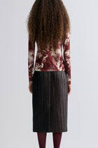 Shadow Long Sleeve Turtleneck Top Cranberry
