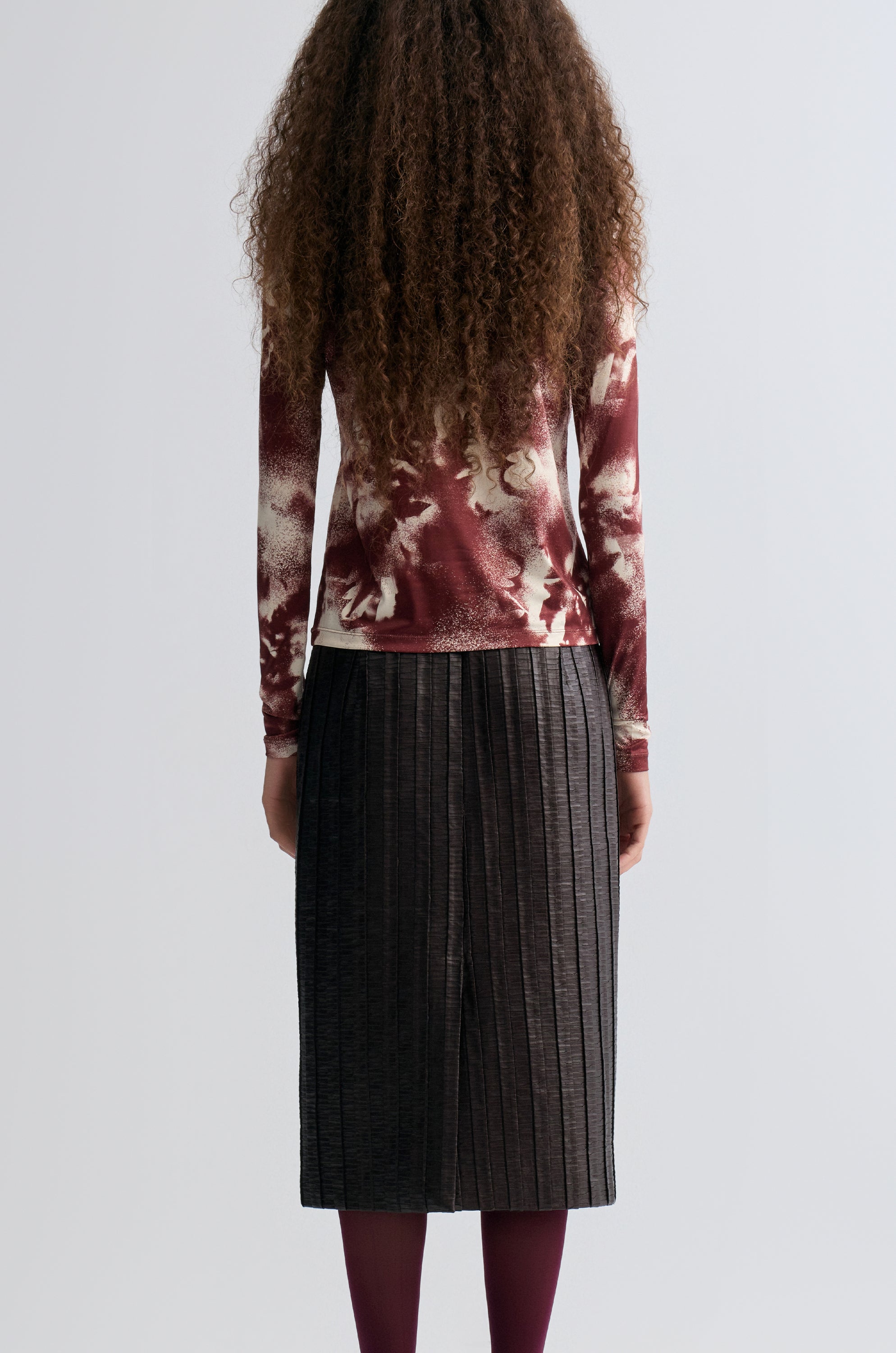 Shadow Long Sleeve Turtleneck Top Cranberry