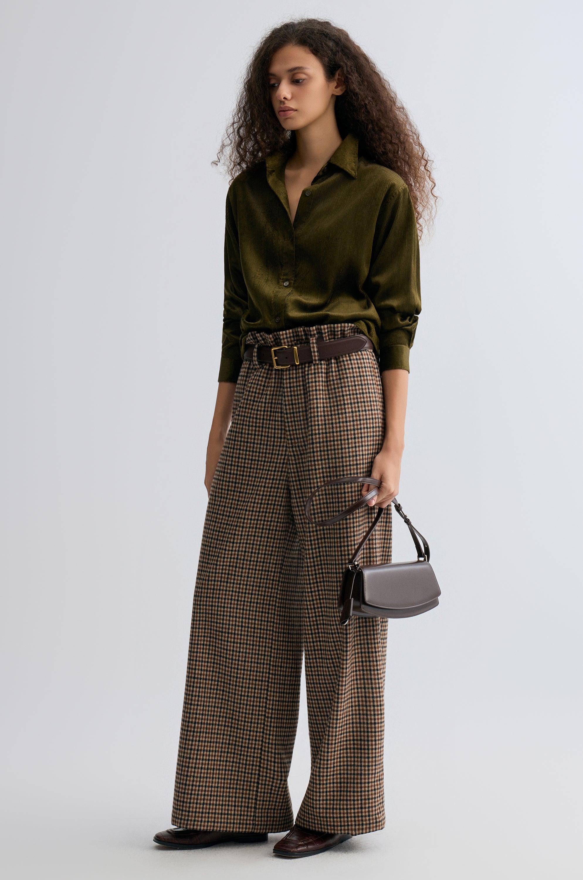 Weekend Corduroy Blouse Peat Moss