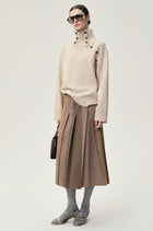 Vicky Turtleneck in Wool and Cashmere Oat Milk