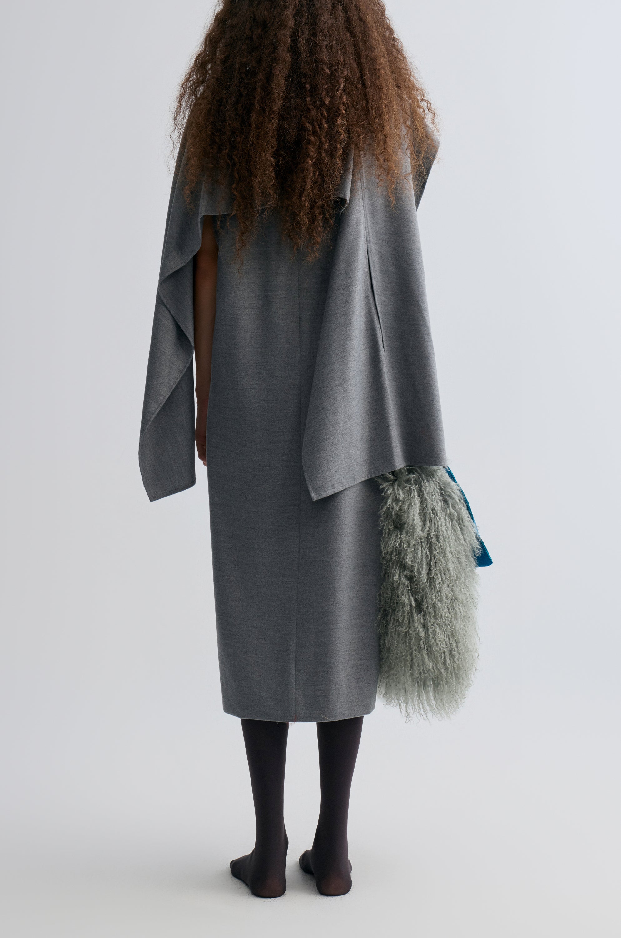 Opera Cape Maxi Dress Grey Melange