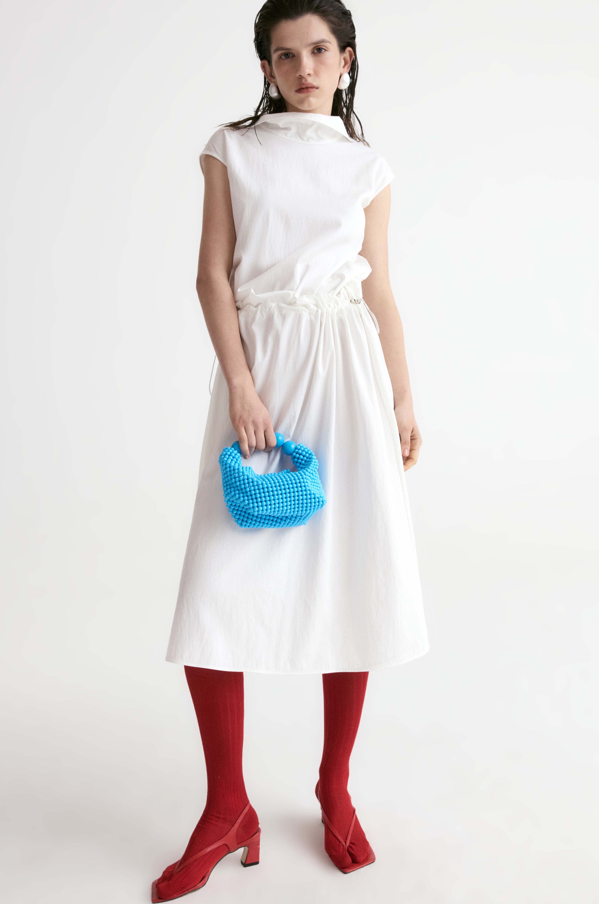 Amalfi Elasticated Dress-White