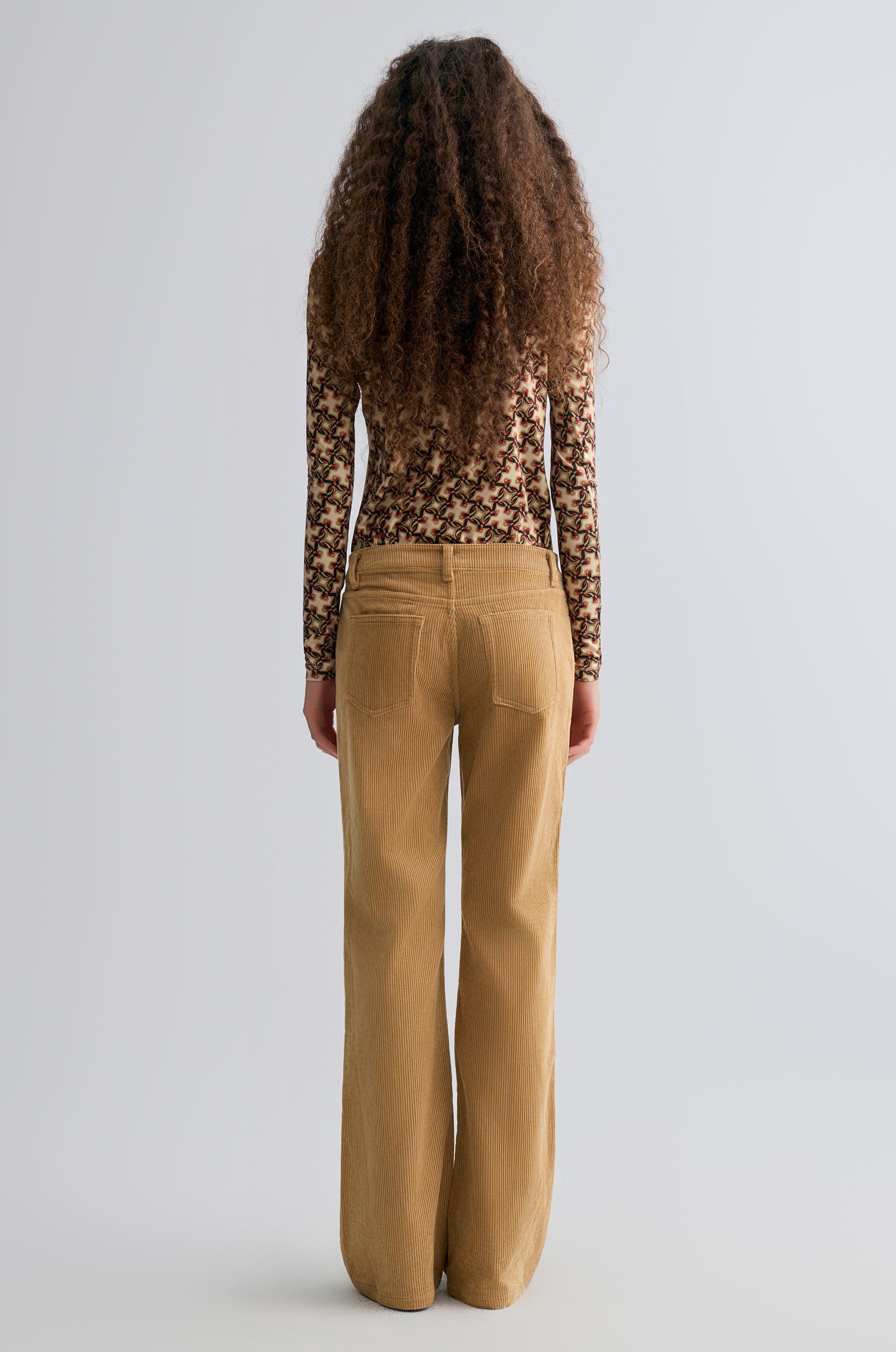 Corduroy Flared Trousers Sand