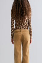 Geometric Long Sleeve Turtleneck Top