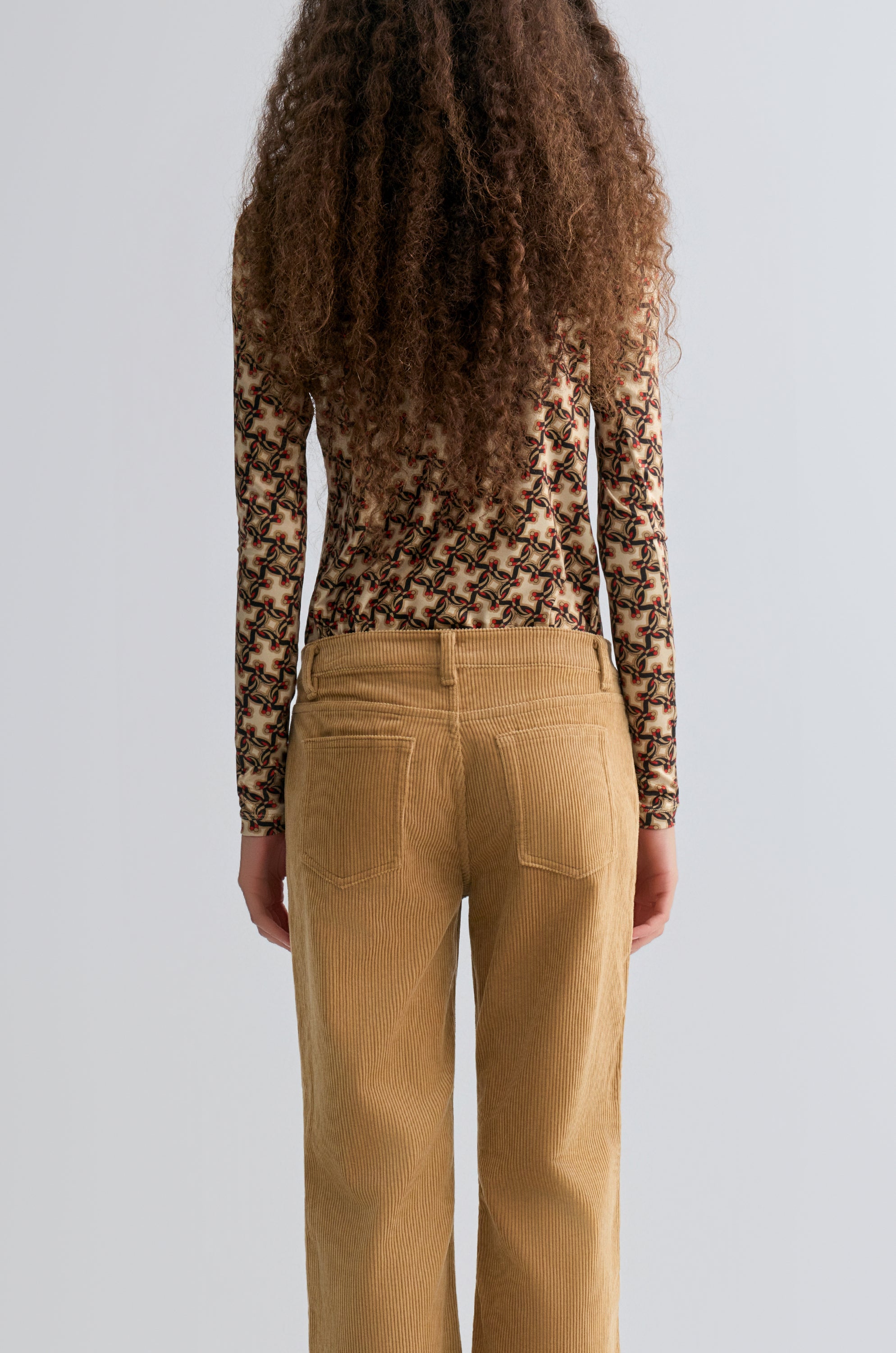 Geometric Long Sleeve Turtleneck Top