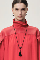 Magma silver onyx hoop earrings