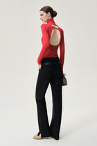 Open-back Wool Jersey Top Red
