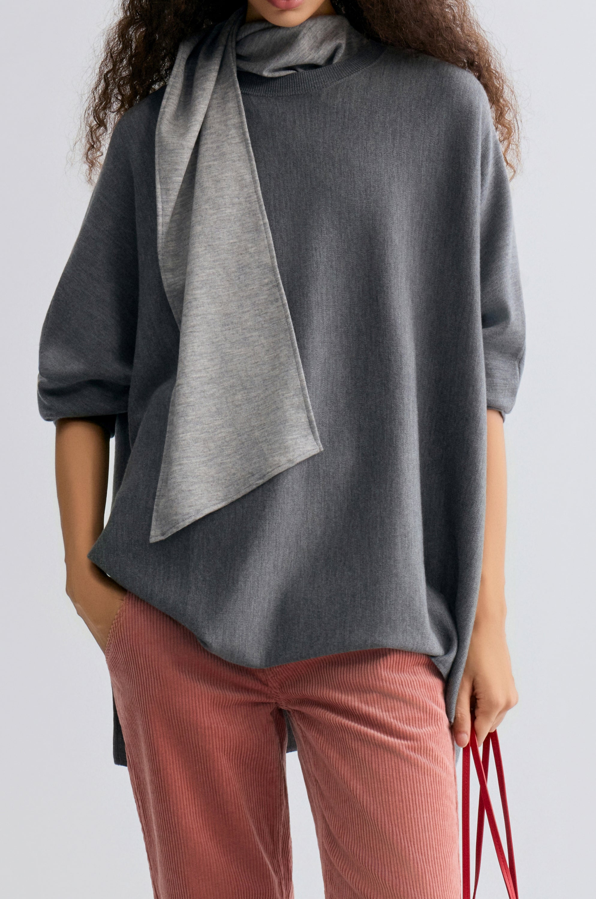 Cozy Merino Wool Sweater Grey Melange