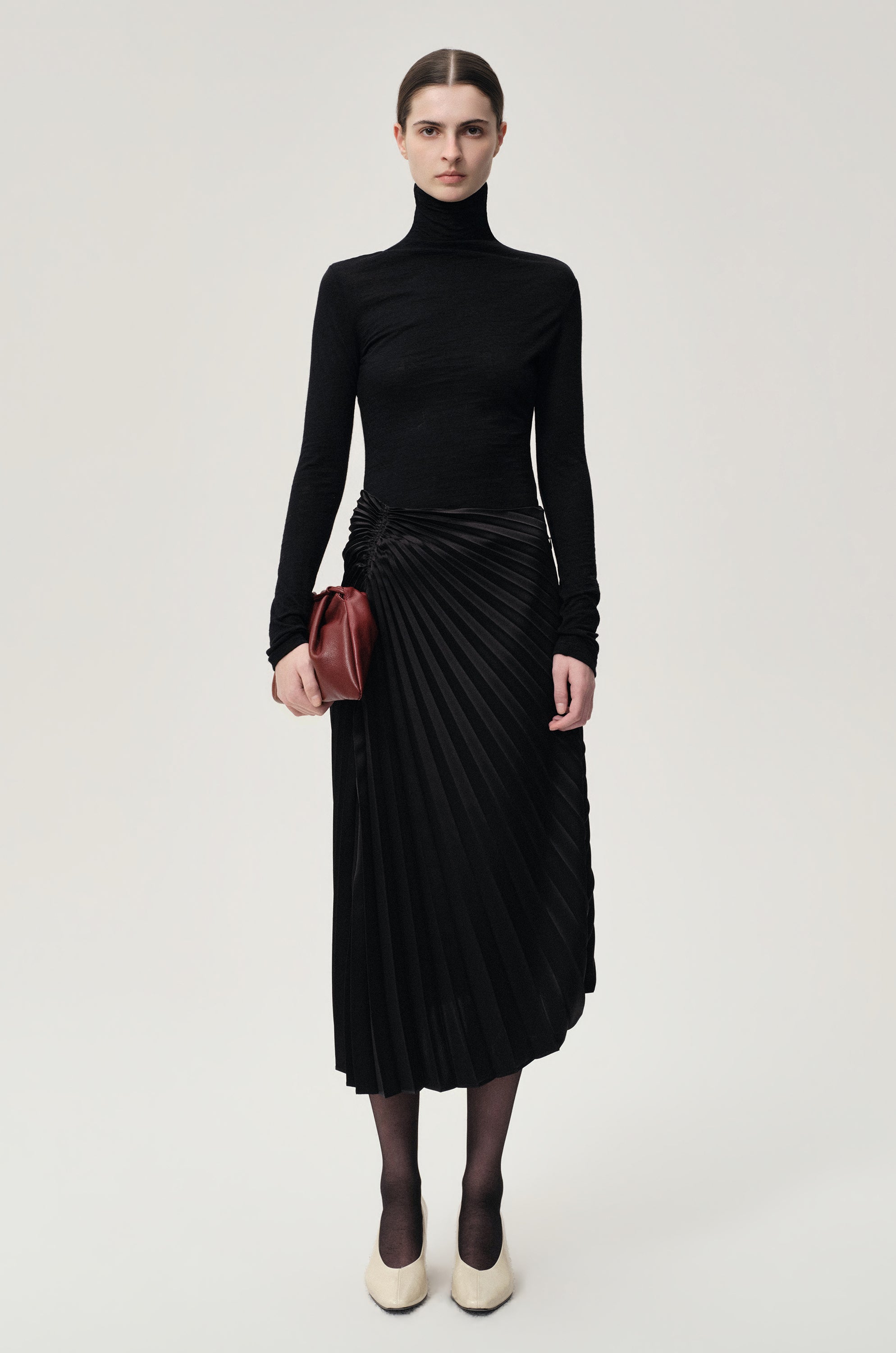 Open-back Wool Jersey Top Black
