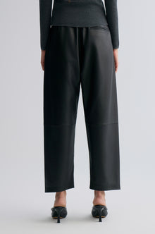 Leather Balloon Pants Black