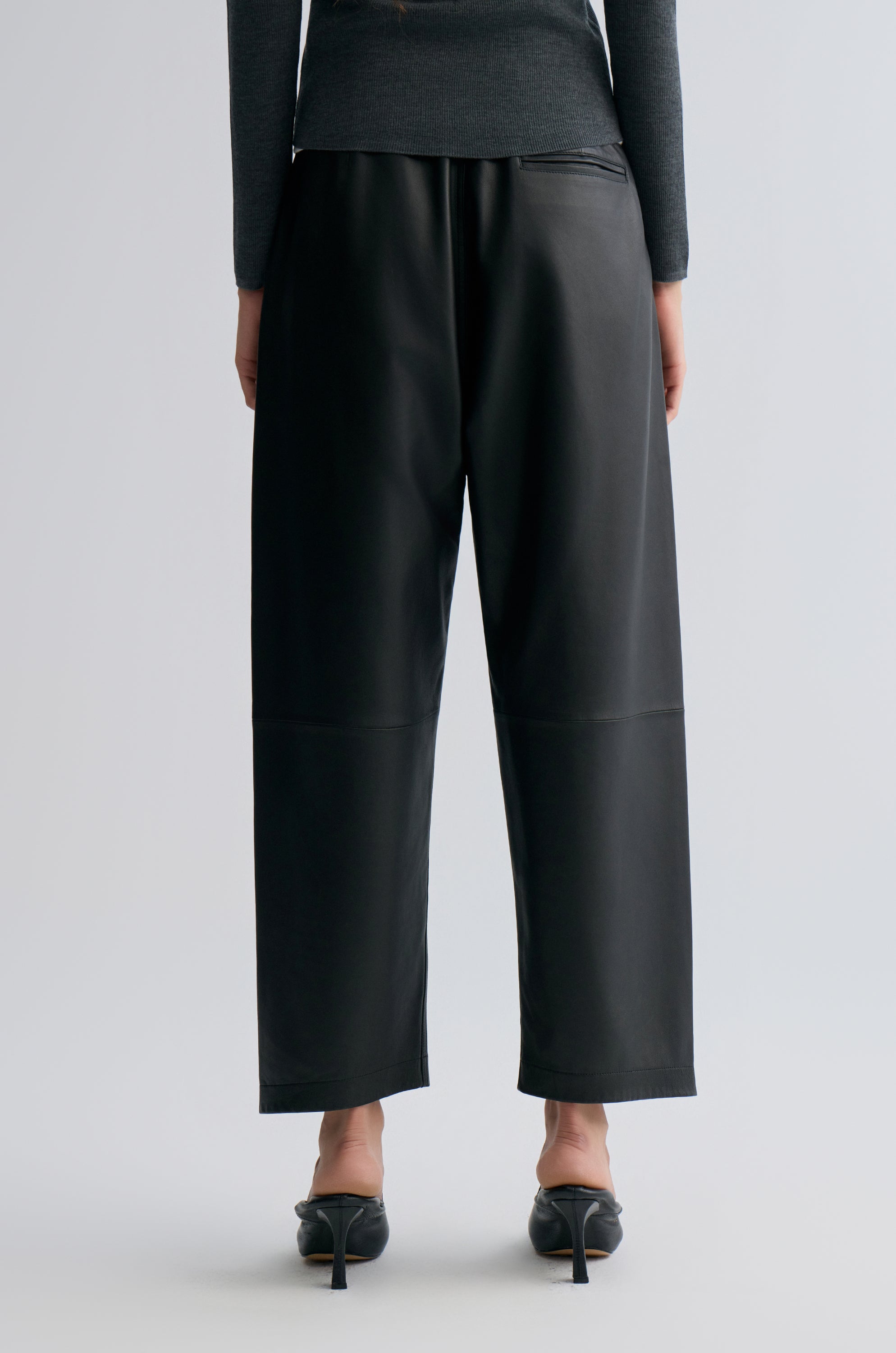 Leather Balloon Pants Black