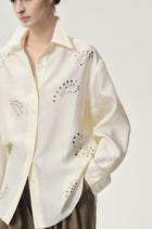 Stud-embellished Shirt Vanilla