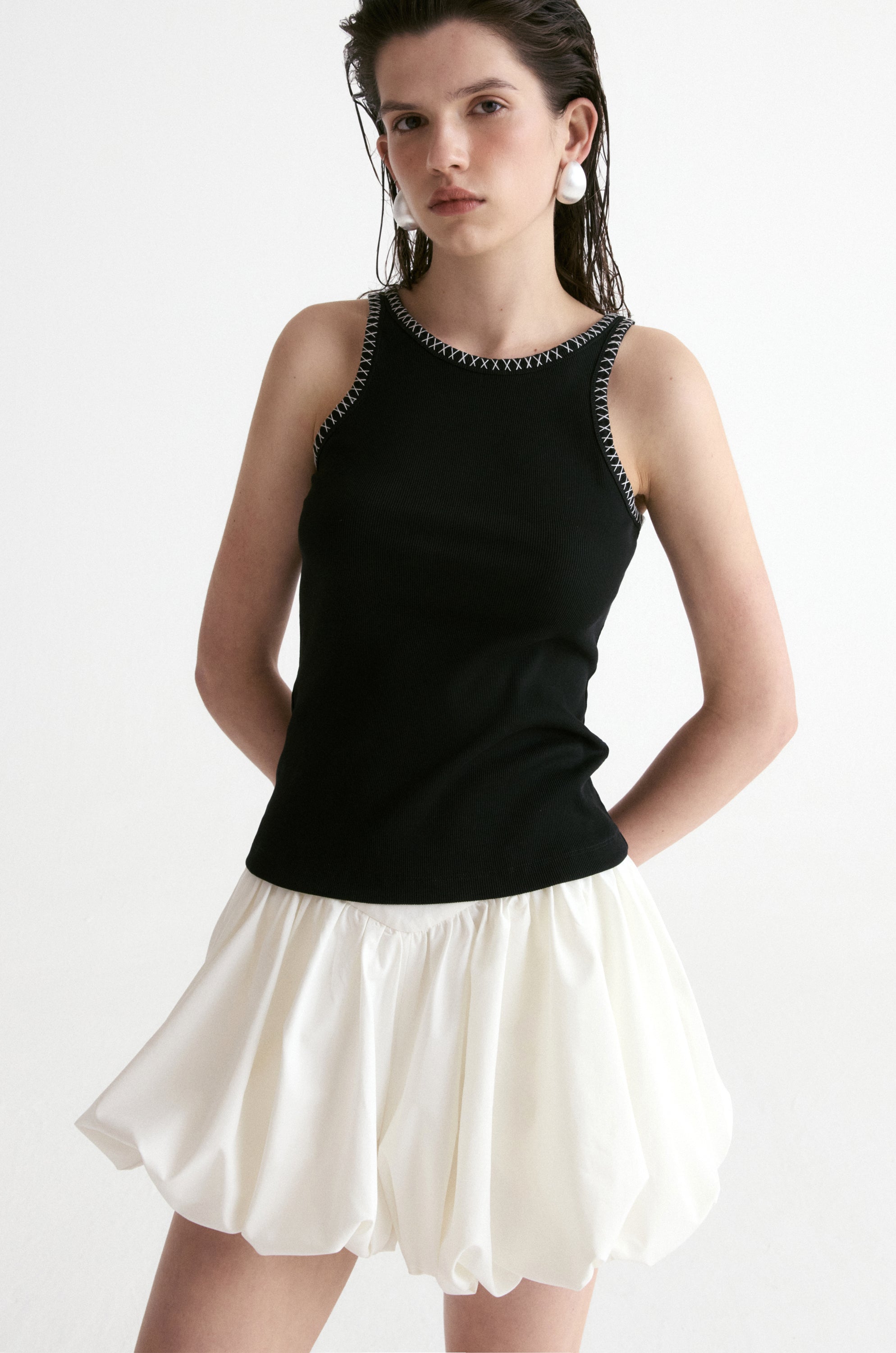 Amalfi Bubble Short-White