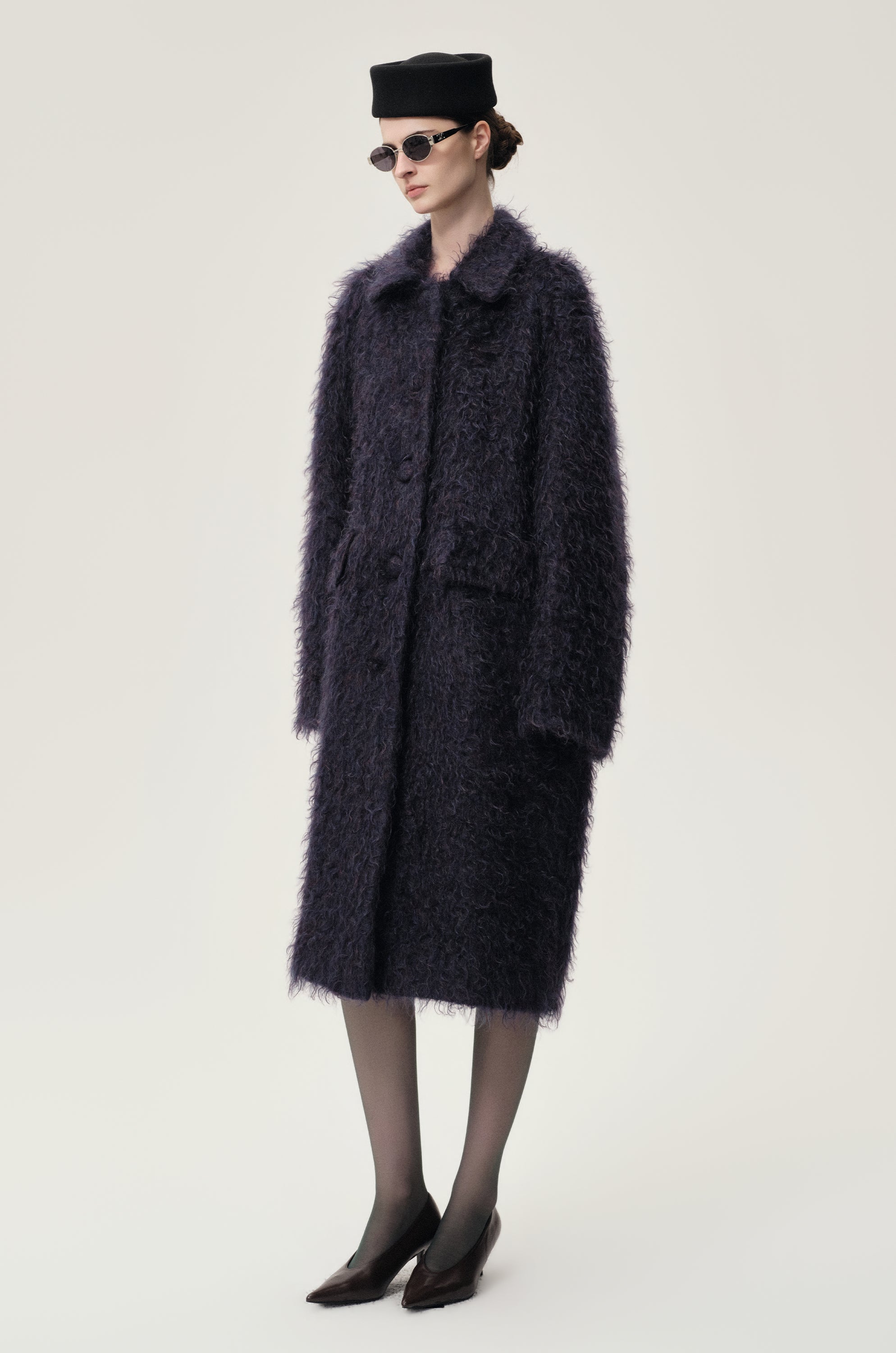 Modernist Mohair Coat Midnight