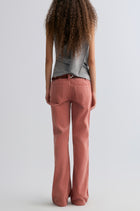 Corduroy Flared Trousers Abobe Rose