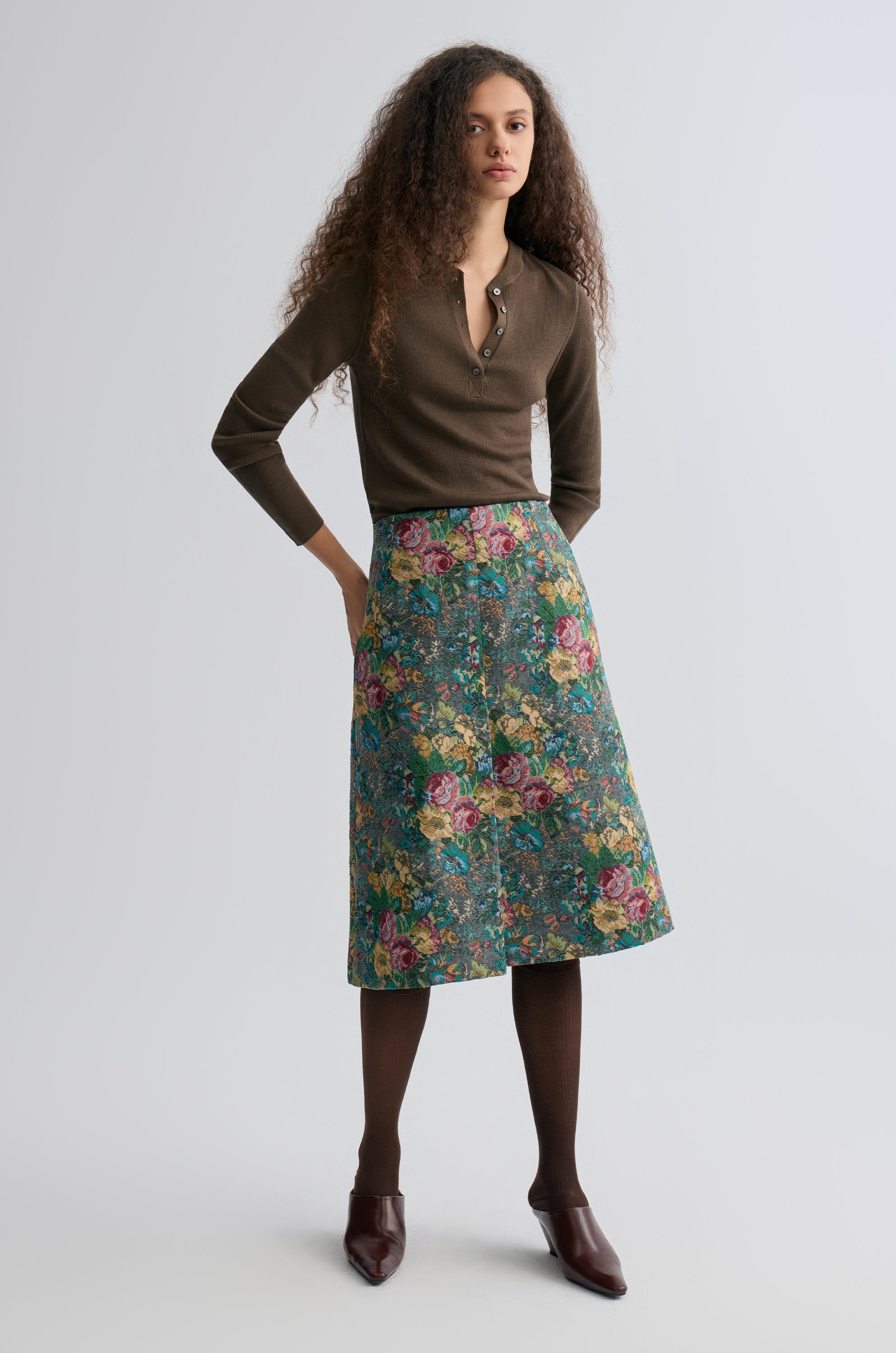 Superfine Merino Wool Knit Henley Olive