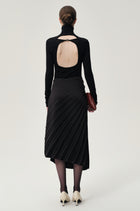 Asymmetrical Pleated Skirt Black