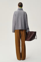 Vicky Turtleneck in Wool and Cashmere Grey Melange