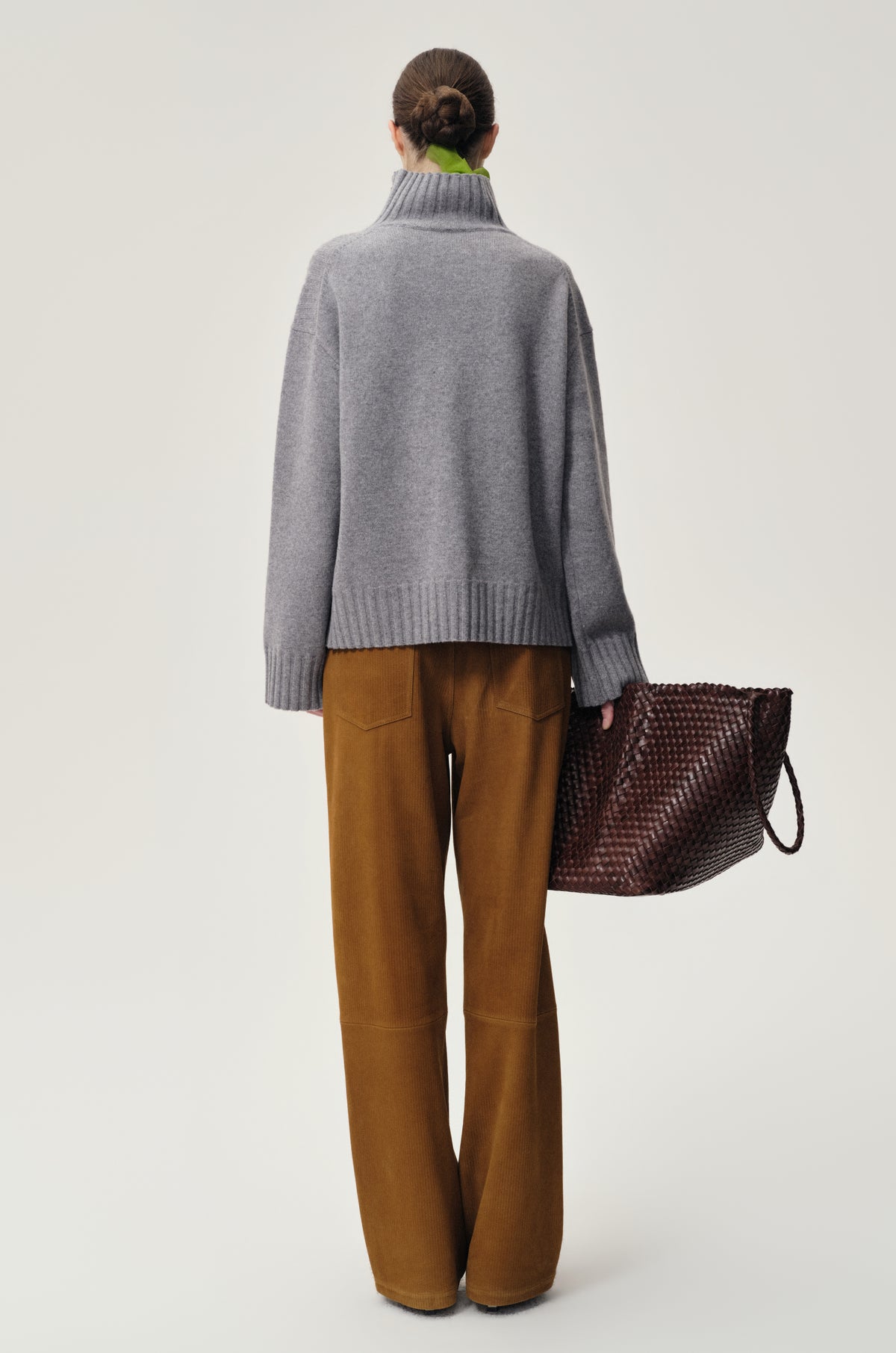 Vicky Turtleneck in Wool and Cashmere Grey Melange