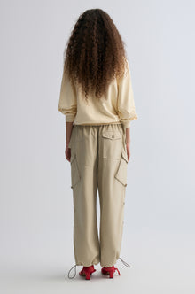 Cotton Panelled Sweater Cream