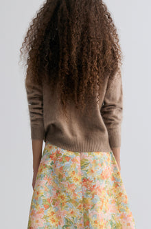Buttery Boxy Brushed Wool Sweater Truffle Melange