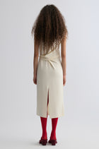 Knot-detail Knitted dress in Merino Wool Cream