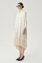 Stud-embellished Scarf Dress Ivory