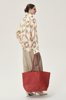 Printed Reversed Collar Shirt Ivory