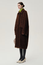 Modernist Mohair Coat Dark Brown