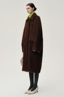 Modernist Mohair Coat Dark Brown