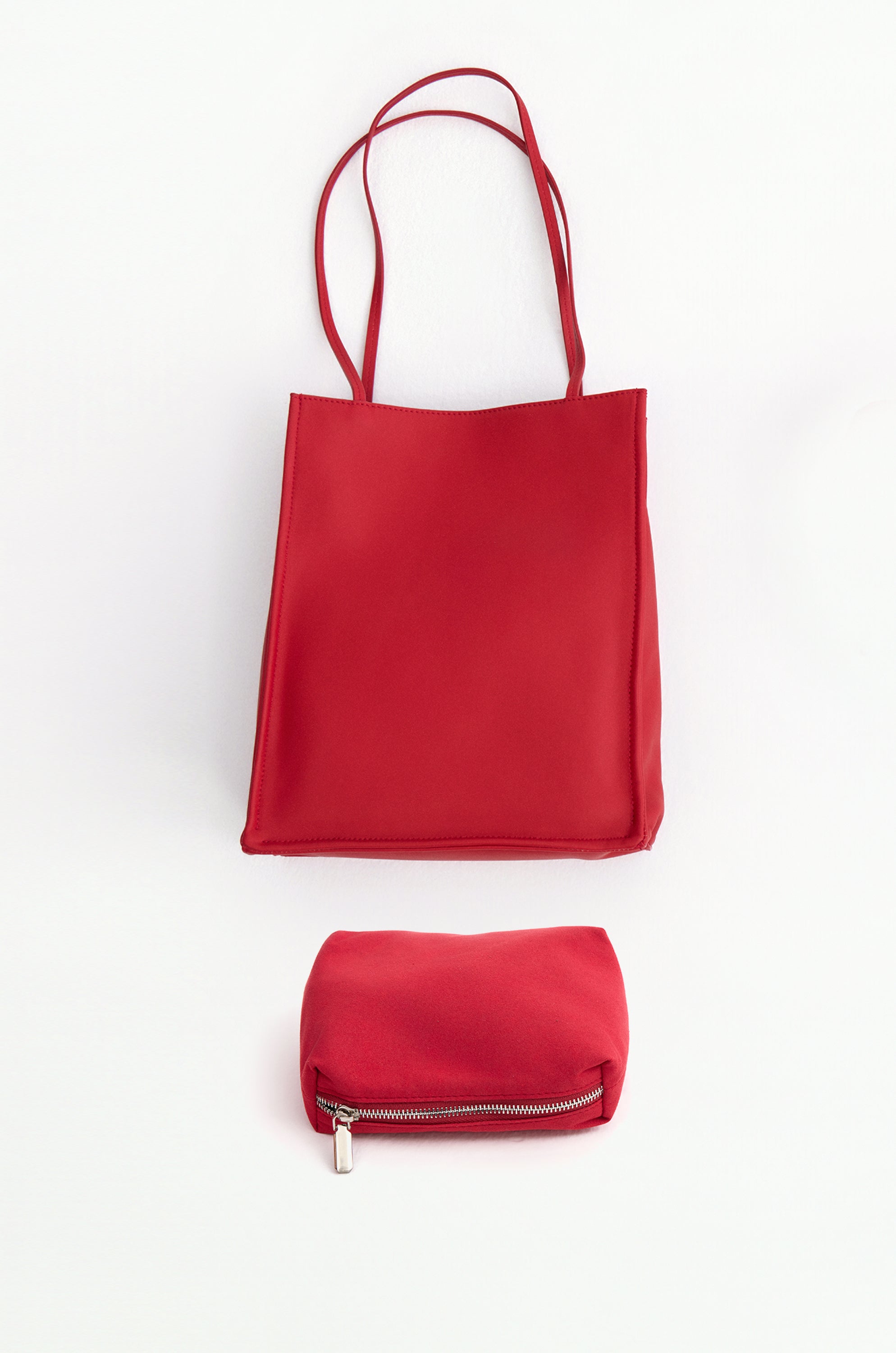 Metro Tote Bag in Leather Ruby Red