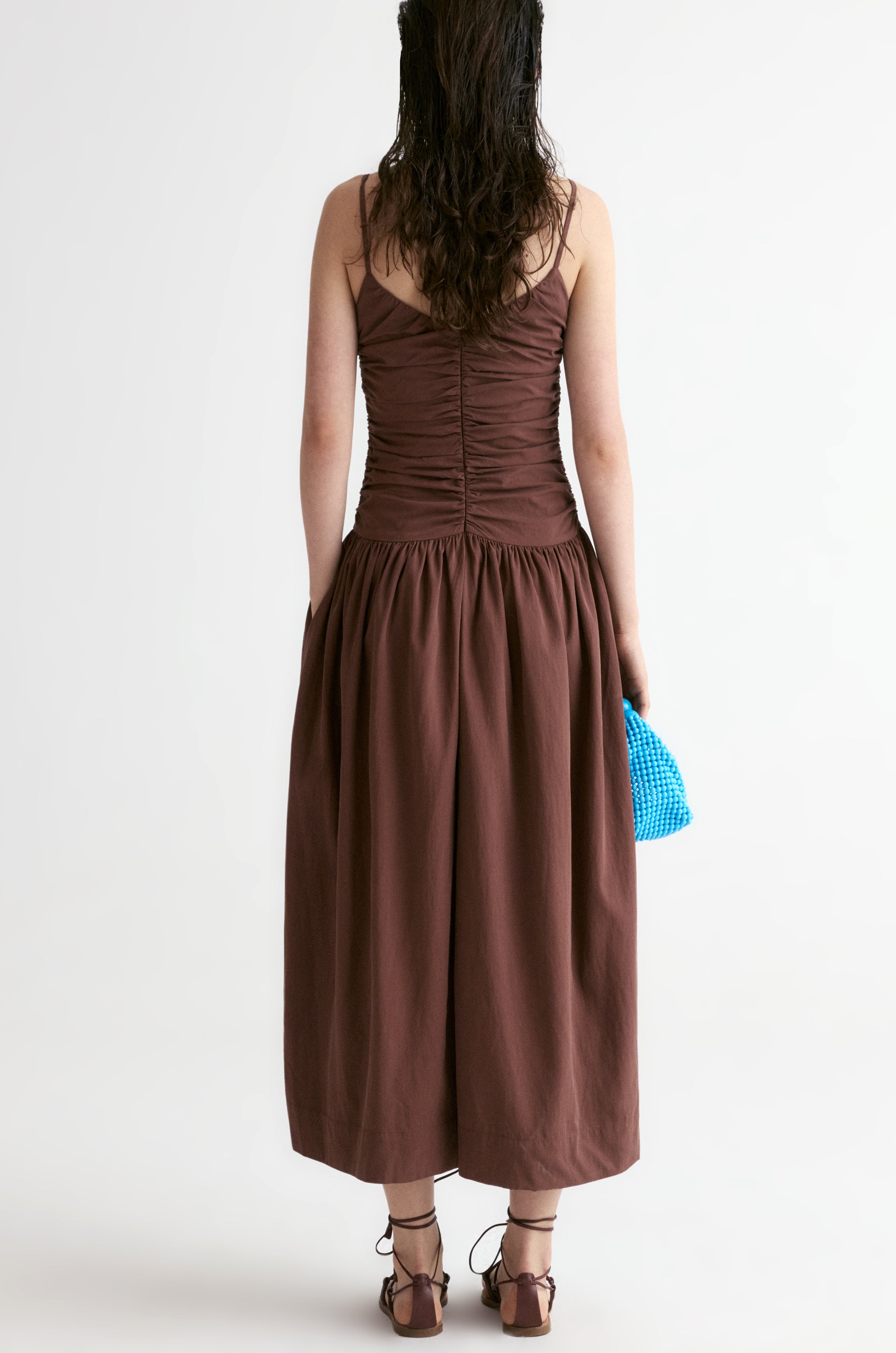 Tuscany Drape Cami Dress-Crimson