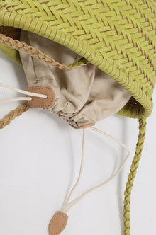 Brise Woven Small Cabas Lemon