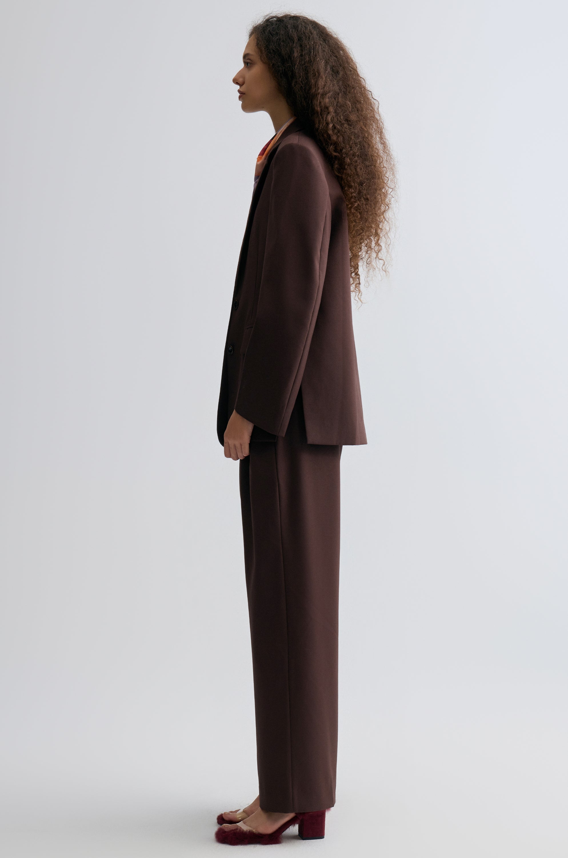 Boxy Single-Breasted Blazer Almandine